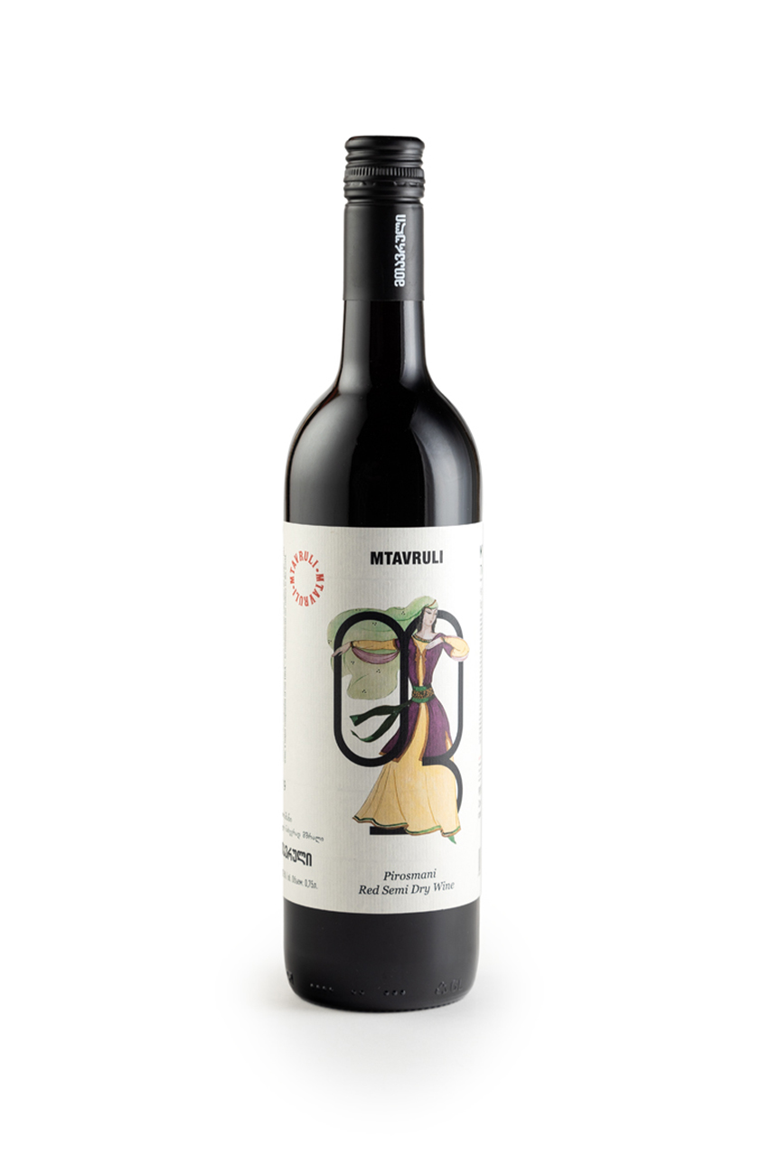 Вино Мтаврули Пиросмани, красное, полусухое, 0.75л